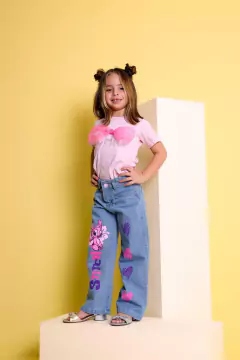 Calça jeans infantil Widleg Lilo e Stitch - comprar online