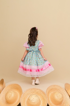 Vestido infantil festa junina luxo manguinha princesa na internet