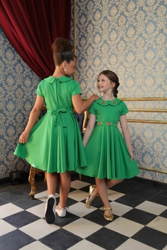 Imagem do Vestido infantil luxo modelo boneca verde natal