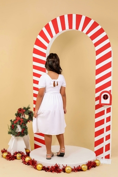 Vestido infantil juvenil branco Ano novo na internet