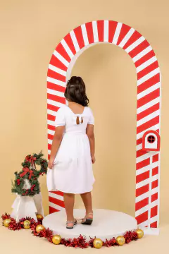 Vestido infantil juvenil branco Ano novo na internet