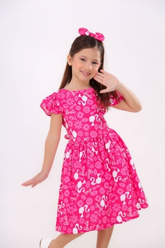 Vestido + laço de cabelo Barbie - Flor e Liz Boutique