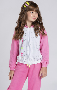 CONJUNTO MOLETOM MENINA SUPERSTAR ROSA - comprar online
