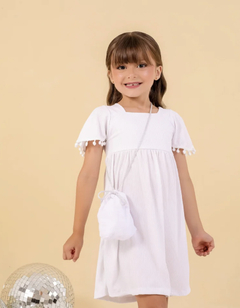 Vestido branco ano novo + bolsa - comprar online