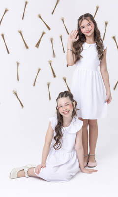 Vestido infantil branco ano novo na internet