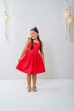 Imagem do Vestido + cinto vermelho luxo Natal