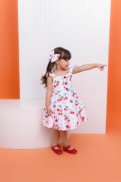 Vestido + laço de cabelo infantil Cerejinha - comprar online