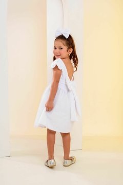 Vestido branco luxo + laço cabelo - Flor e Liz Boutique