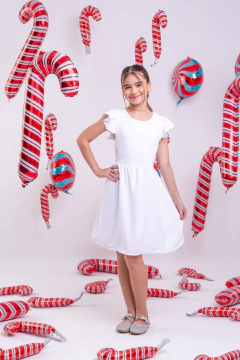 Vestido infantil branco roupa formatura branca na internet
