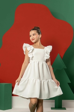 Vestido infantil em linho branco ano novo formatura - comprar online