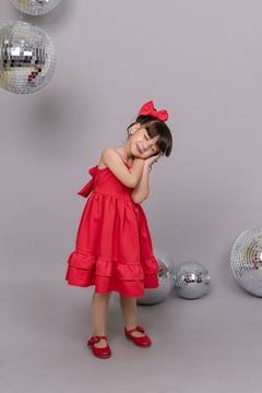 Vestido luxo infantil vermelho Cerejinha natal - loja online