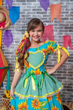 Vestido infantil luxo festa junina - comprar online