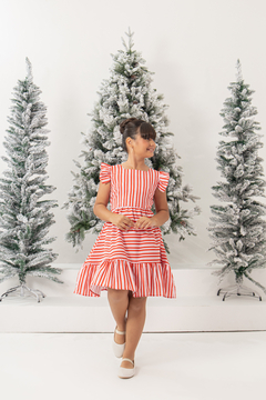 Imagem do Vestido listras vermelho listrado Natal