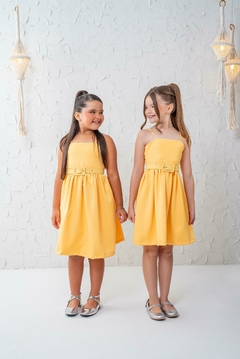 Vestido amarelo luxo + cinto - Flor e Liz Boutique