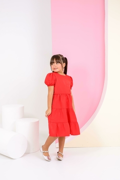 Vestido Boneca juvenil Vermelho