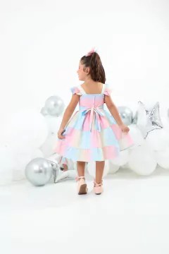 Vestido + laço de cabelo Candy Color arco-íris unicórnio na internet