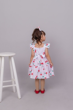 Vestido Cerejinha + laço de cabelo - Flor e Liz Boutique