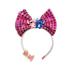 Tiara infantil luxo paetê Lilo e Stitch - loja online
