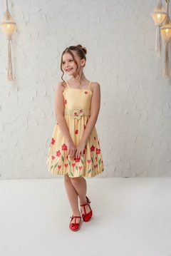 Vestido luxo floral + cinto na internet