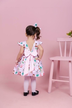 Vestido infantil + laço Safari fazendinha rosa - Flor e Liz Boutique