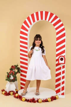 Vestido infantil juvenil branco Ano novo - Flor e Liz Boutique