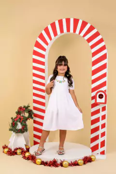 Vestido infantil juvenil branco Ano novo - Flor e Liz Boutique