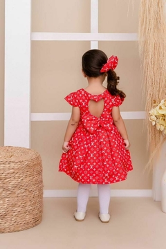 Vestido luxo + laço de cabelo vermelho natal - Flor e Liz Boutique