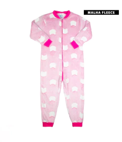 Macacão Fleece Infantil 3D Gatinha