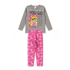 Conjunto Menina Meia Estação Juvenil You Go Girl Mescla