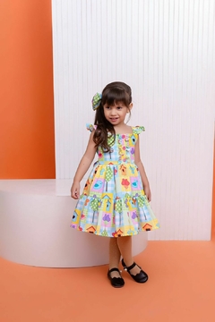 Vestido + laço de cabelo infantil Jardim Encantado