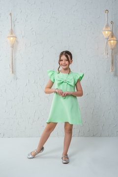 Vestido infantil verde água - loja online