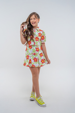 Conjunto infantil menina verão floral na internet