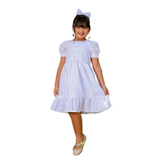 Vestido Branco ano novo infantil em tricoline PERO - Flor e Liz Boutique