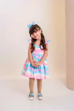 Vestido infantil Arco-íris Candy Collor colorido - loja online