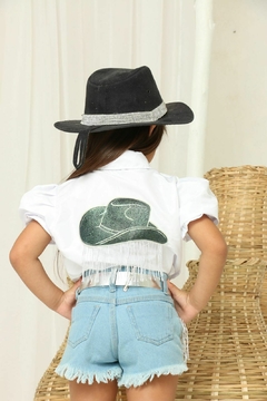 Conjunto infantil Boiadeira Ana Castela shorts + cinto + blusa - comprar online