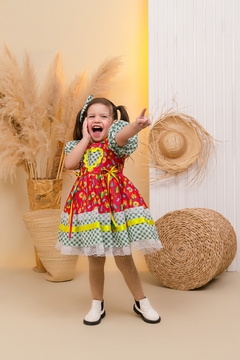 Imagem do Vestido infantil festa junina luxo manguinha princesa
