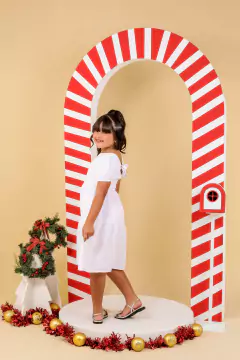 Vestido infantil juvenil branco Ano novo - loja online