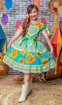 Vestido infantil luxo festa junina