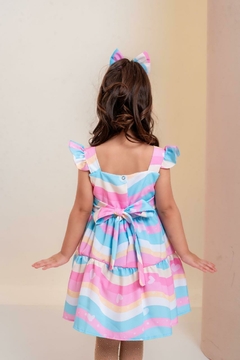 Vestido infantil Arco-íris Candy Collor colorido