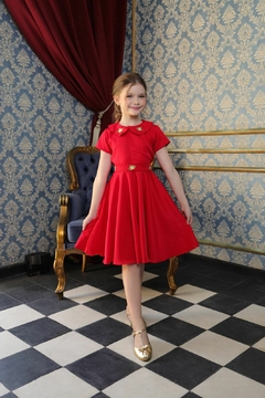Vestido infantil luxo modelo boneca vermelho natal - comprar online
