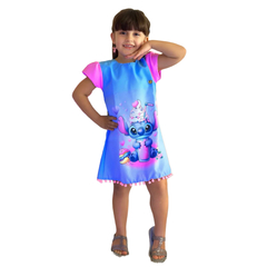 Vestido infantil Lilo e Stitch neon brilha na luz negra - comprar online