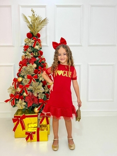 Vestido infantil luxo vermelho na internet