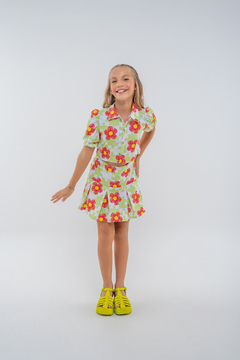 Conjunto infantil menina verão floral na internet