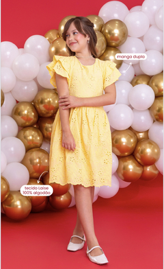 Vestido em Laise amarelo na internet