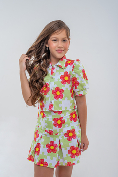Conjunto infantil menina verão floral - loja online
