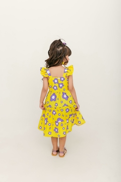 Vestido infantil Floral amarelo - comprar online