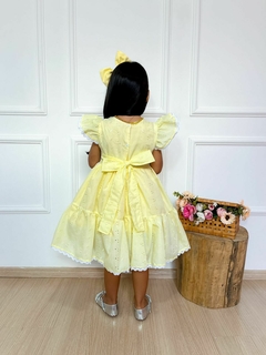 Vestido luxo tecido Laise amarelo - comprar online