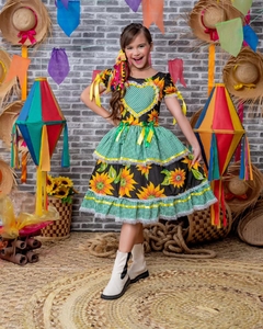 Vestido infantil luxo festa junina