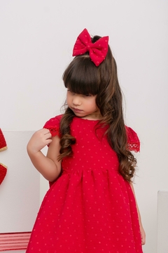 Imagem do Vestido + laço de cabelo vermelho natal