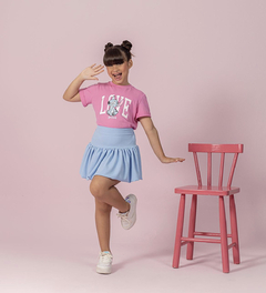 Conjunto Lilo Stitch T-shirt + shorts saia balonê